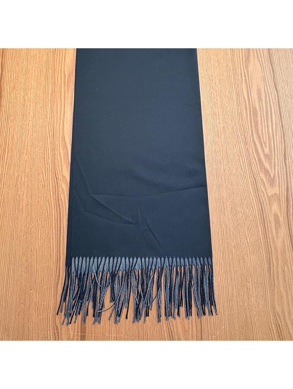 Black Fringe Lined Scarf Wrap Shawl-2